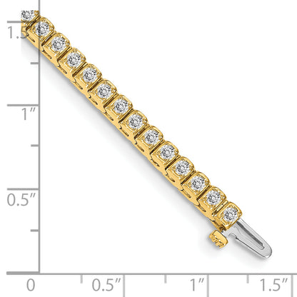 14k Yellow Gold Lab Grown Diamond VS/SI FGH Tennis Bracelet