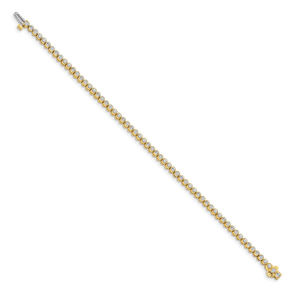 14K Yellow Gold Complete 2.13 Carat Round Vs Diamond 2 Prong 7 Inch Tennis Bracelet