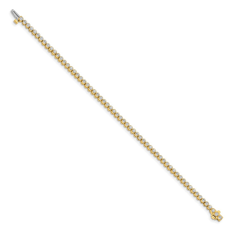14K Yellow Gold Complete 2.13 Carat Round Vs Diamond 2 Prong 7 Inch Tennis Bracelet