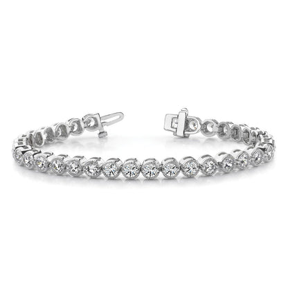 14K White Gold Complete 2.13 Carat Round Vs Diamond 2 Prong 7 Inch Tennis Bracelet