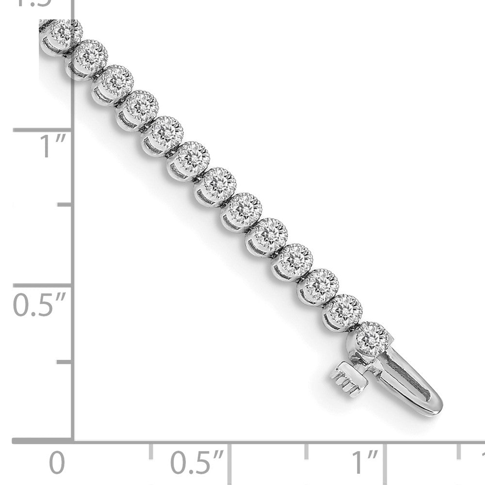 14K White Gold Complete 2.13 Carat Round Vs Diamond 2 Prong 7 Inch Tennis Bracelet