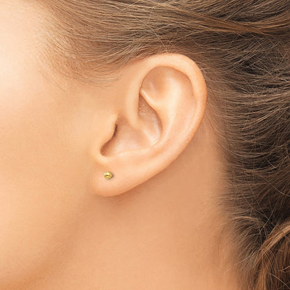 14K Yellow Gold Polished 3mm Ball Post Earrings