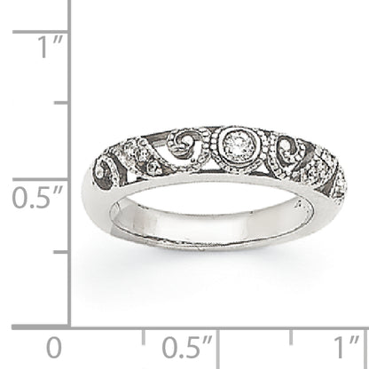 14k White Gold AAA Diamond Wedding Band