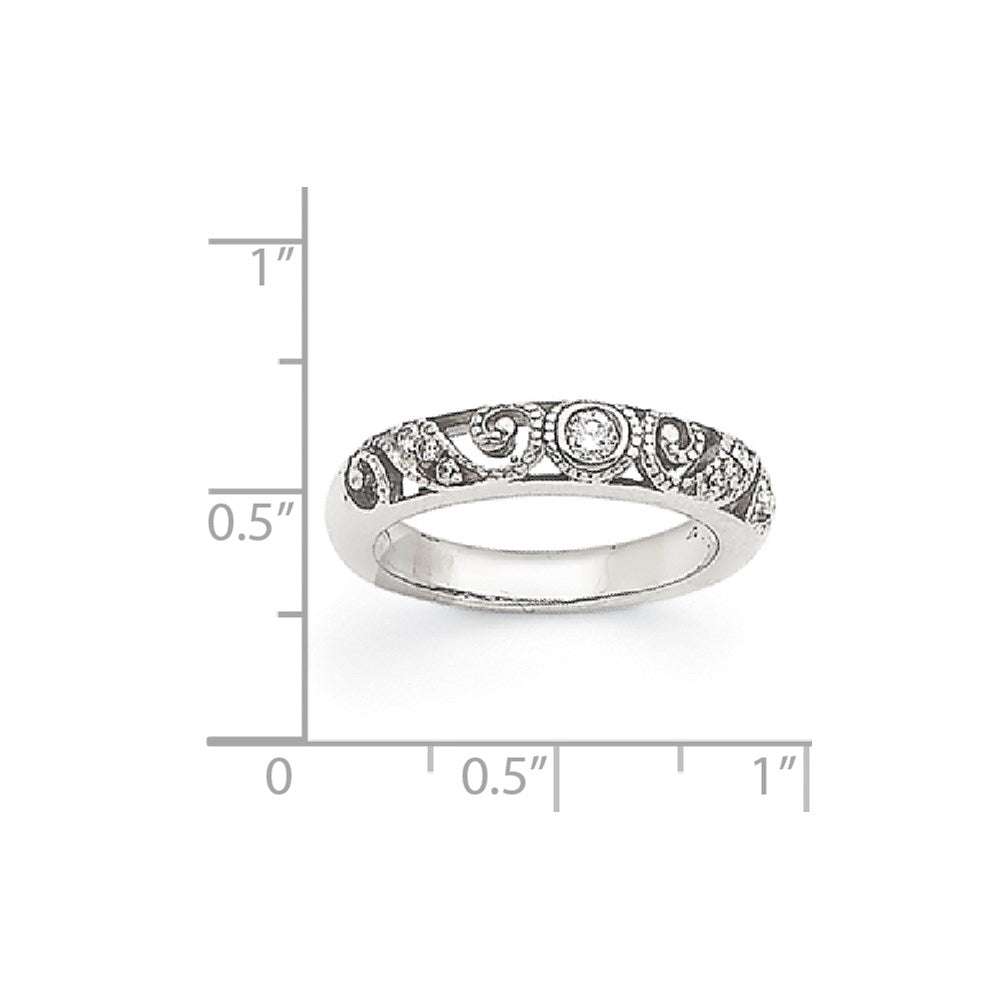 14k White Gold AAA Diamond Wedding Band