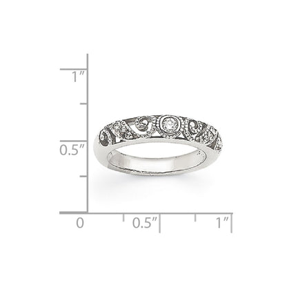 14k White Gold AAA Diamond Wedding Band