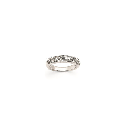 14k White Gold AAA Diamond Wedding Band