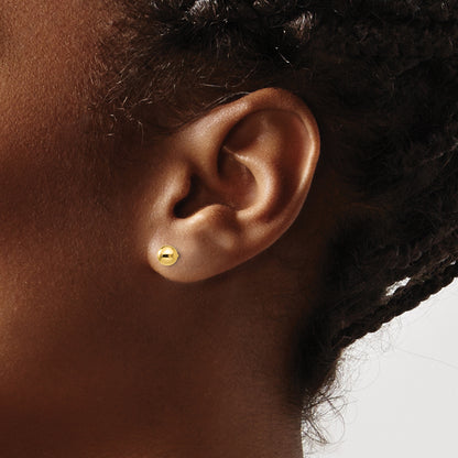 14K Yellow Gold Polished 5mm Ball Post Earrings