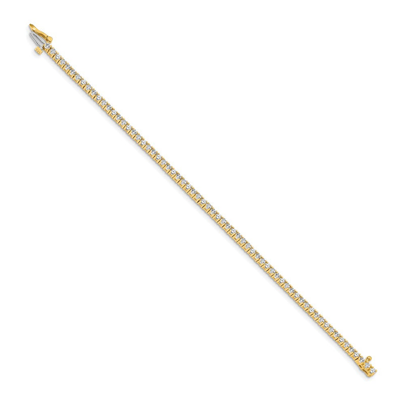 14K Yellow Gold Complete 1.84 Carat Round Vs Diamond 4 Prong 7 Inch Tennis Bracelet