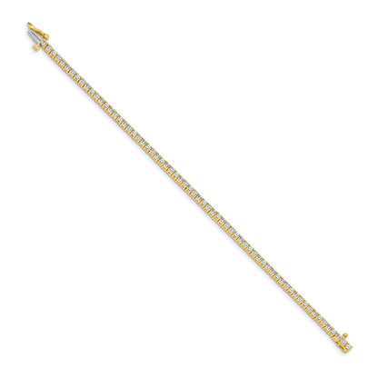 14K Yellow Gold Complete 1.84 Carat Round A Diamond 4 Prong 7 Inch Tennis Bracelet