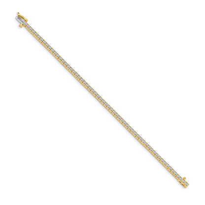 14K Yellow Gold Complete 3.05 Carat Round Aa Diamond 4 Prong 7 Inch Tennis Bracelet