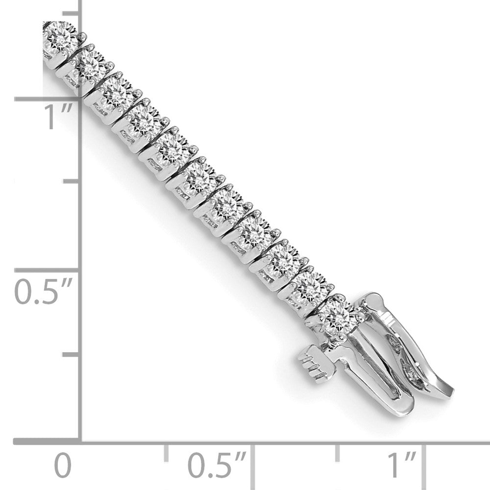 14K White Gold Complete 3.05 Carat Round Aa Diamond 4 Prong 7 Inch Tennis Bracelet