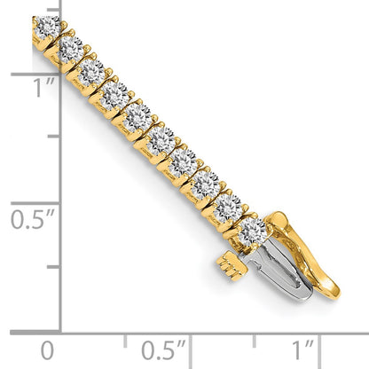 14K Yellow Gold Complete 3.92 Carat Round Vs Diamond 4 Prong 7 Inch Tennis Bracelet