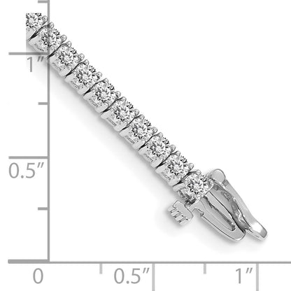 14K White Gold Complete 3.92 Carat Round A Diamond 4 Prong 7 Inch Tennis Bracelet