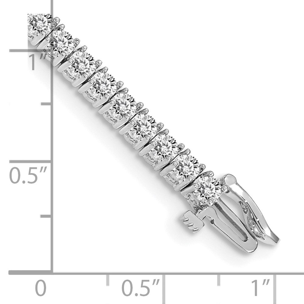 14K White Gold Complete 4.92 Carat Round A Diamond 4 Prong 7 Inch Tennis Bracelet