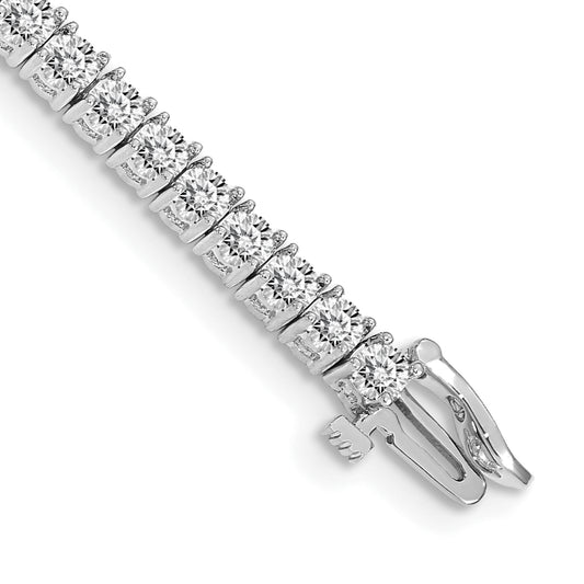 14K White Gold Complete 4.92 Carat Round Aaa Diamond 4 Prong 7 Inch Tennis Bracelet