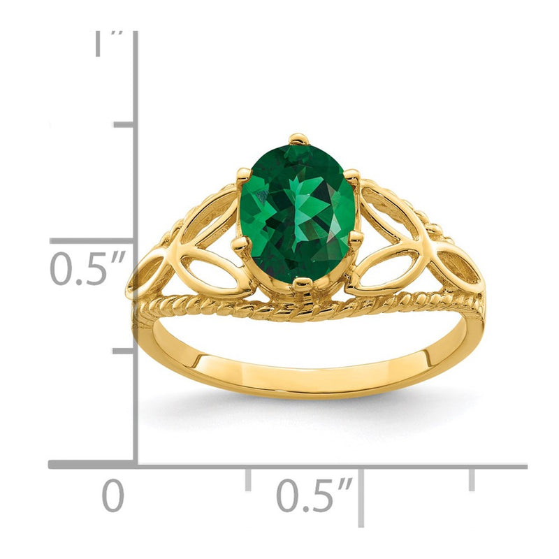 Solid 14k Yellow Gold 8x6mm Oval Mount St. Helens Ring