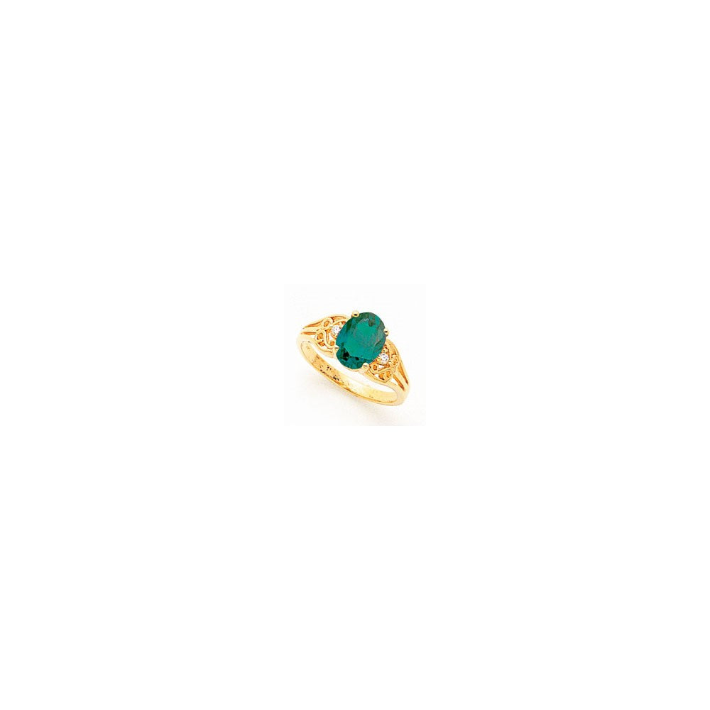 14K Yellow Gold 9x7mm Oval Mount St. Helens Diamond Ring