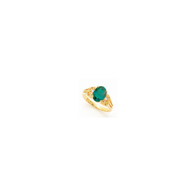 14K Yellow Gold 9x7mm Oval Mount St. Helens Diamond Ring