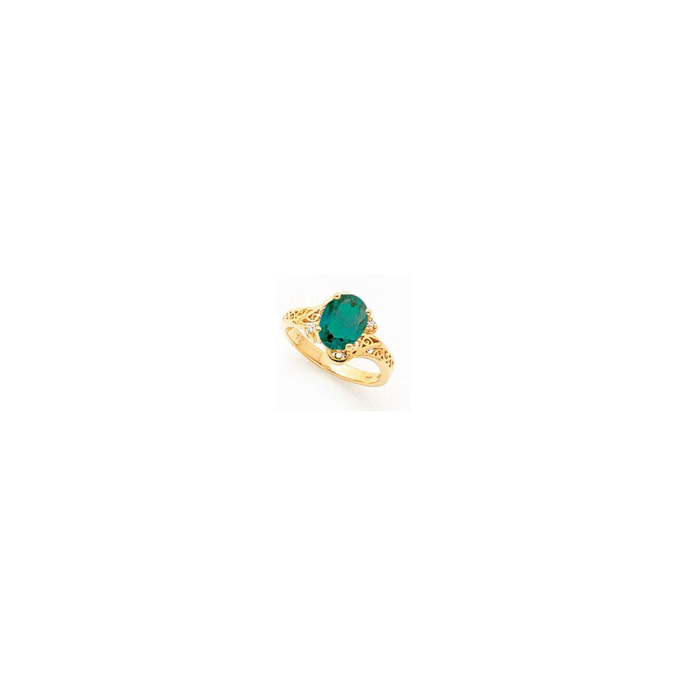 14K Yellow Gold 9x7mm Oval Mount St. Helens Diamond Ring