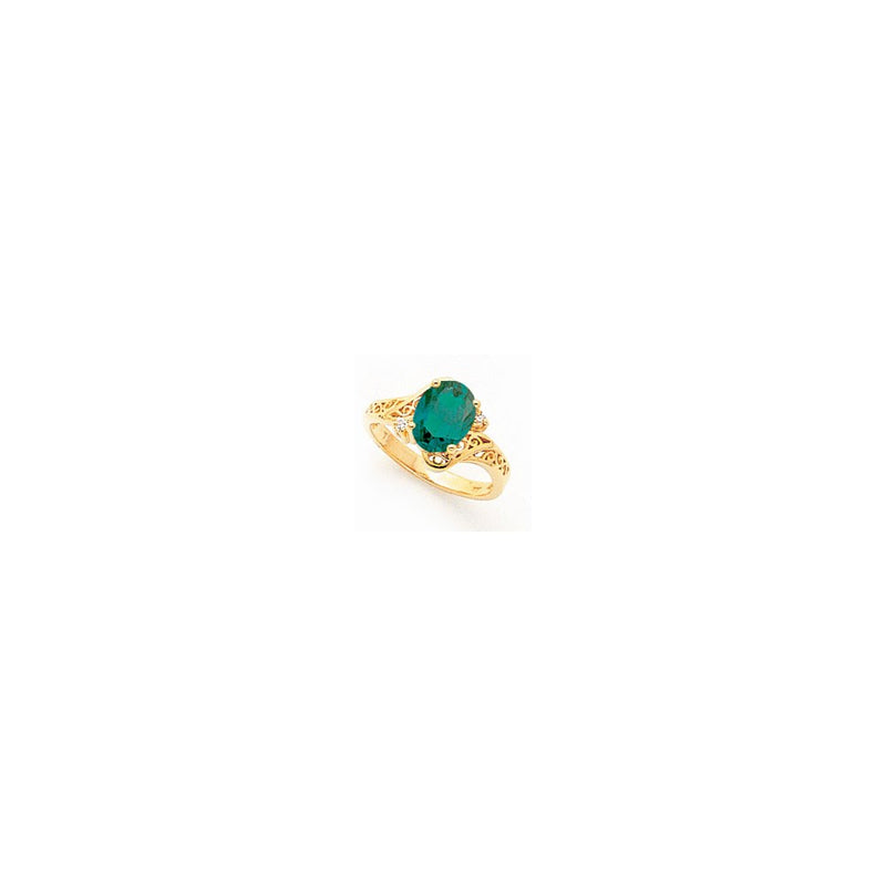 14K Yellow Gold 9x7mm Oval Mount St. Helens Diamond Ring