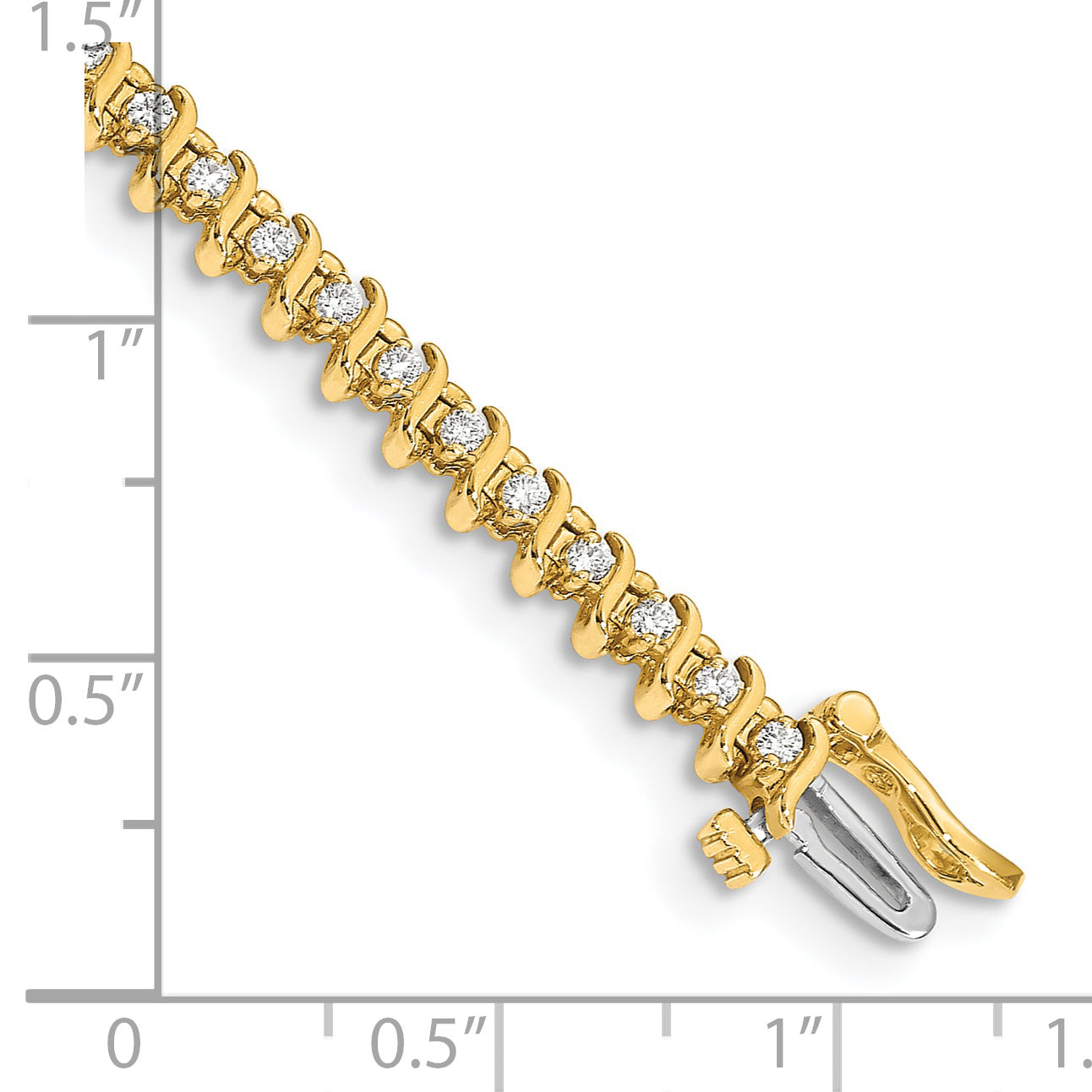 14k Yellow Gold 7/8 Ct. Lab Grown Diamond VS/SI+ G+ Round Tennis Bracelet