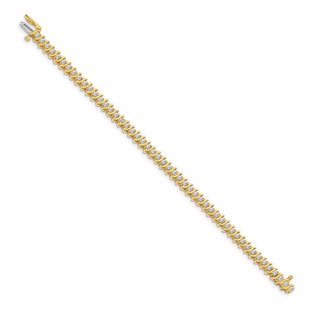 14K Yellow Gold Complete 2 Carat Round Vs Diamond Prong S Link 7 Inch Tennis Bracelet