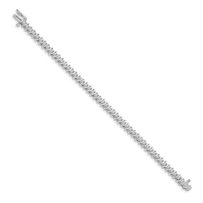 14K White Gold Complete 2 Carat Round Aaa Diamond Prong S Link 7 Inch Tennis Bracelet