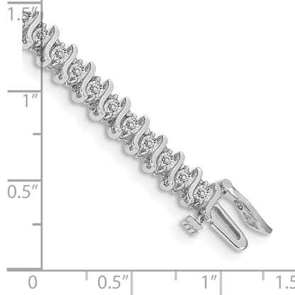14K White Gold Complete 2 Carat Round Aaa Diamond Prong S Link 7 Inch Tennis Bracelet
