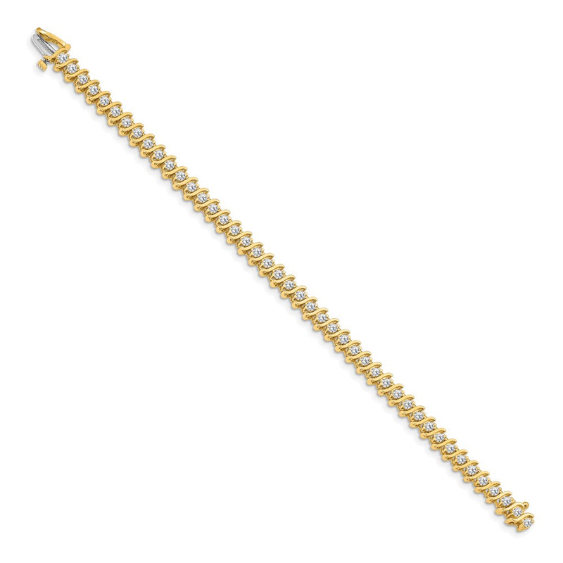 14k Yellow Gold 3 Ct. Lab Grown Diamond VS/SI+ G+ Round Tennis Bracelet