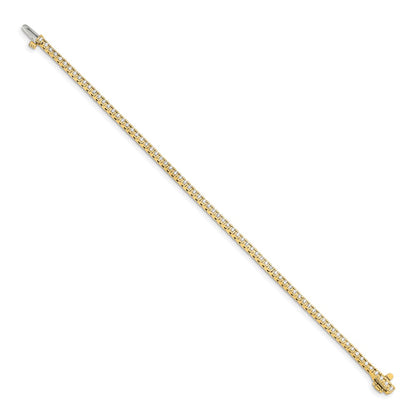 14k Yellow Gold 1 1/4 Ct. Lab Grown Diamond VS/SI+ G+ Round Tennis Bracelet