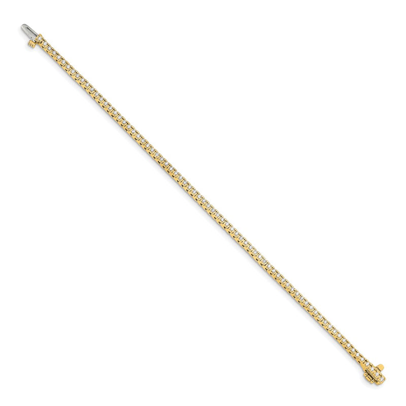 14k Yellow Gold 1 1/4 Ct. Lab Grown Diamond VS/SI+ G+ Round Tennis Bracelet