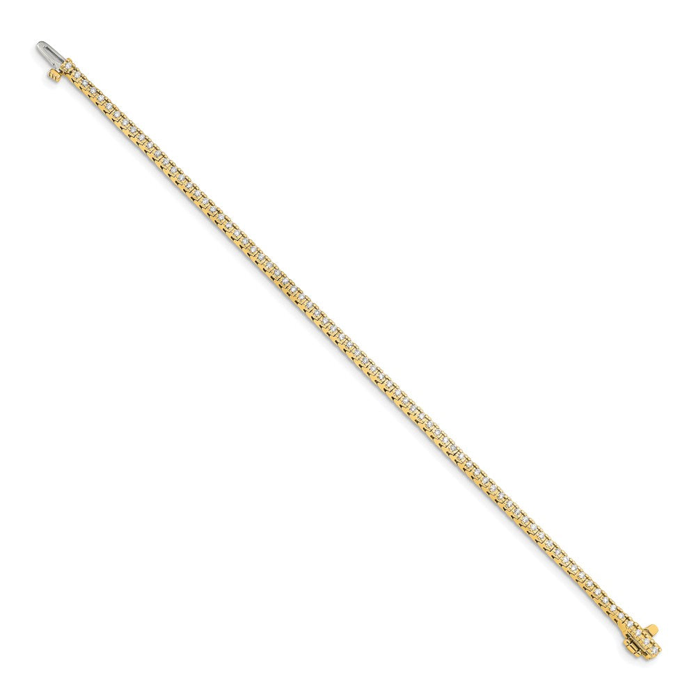14K Yellow Gold Complete 1.25 Carat Round Vs Diamond 4 Prong 7 Inch Tennis Bracelet