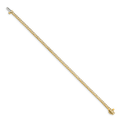 14k Yellow Gold 1 1/4 Ct. Lab Grown Diamond VS/SI+ G+ Round Tennis Bracelet