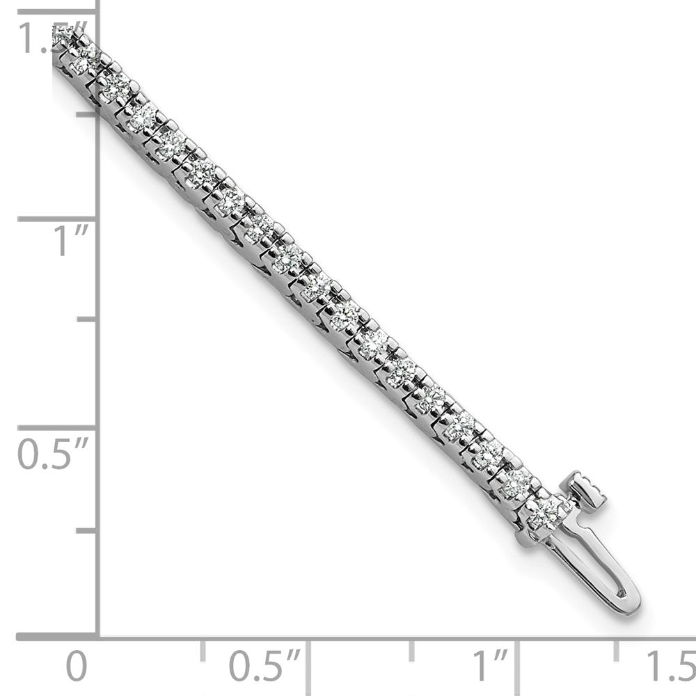 14K White Gold Complete 1.25 Carat Round Vs Diamond 4 Prong 7 Inch Tennis Bracelet