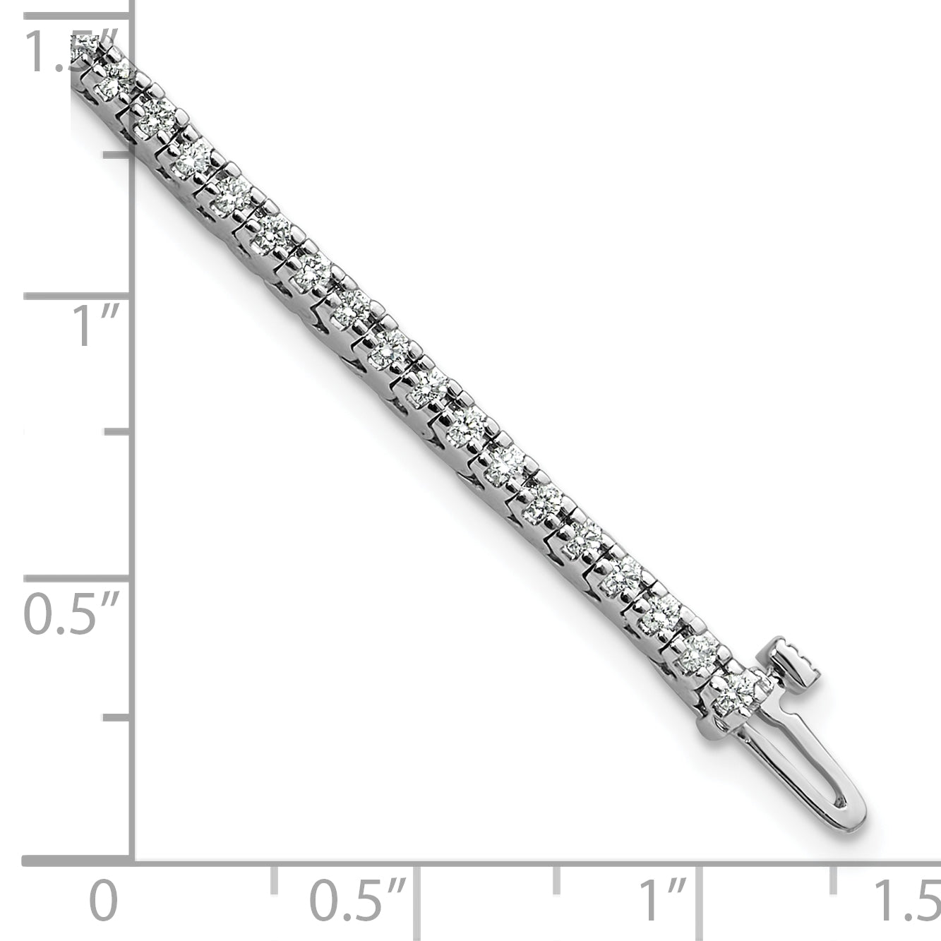 14K White Gold Complete 1.25 Carat Round Aaa Diamond 4 Prong 7 Inch Tennis Bracelet