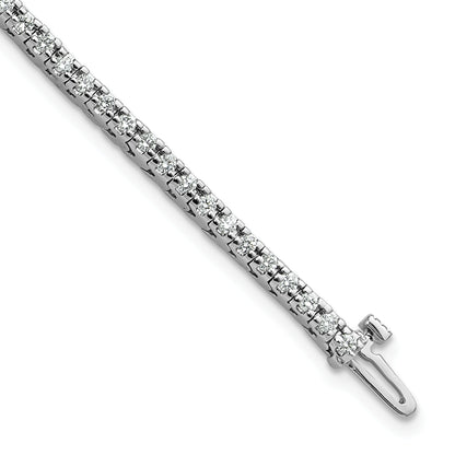 14K White Gold Complete 1.25 Carat Round Aaa Diamond 4 Prong 7 Inch Tennis Bracelet