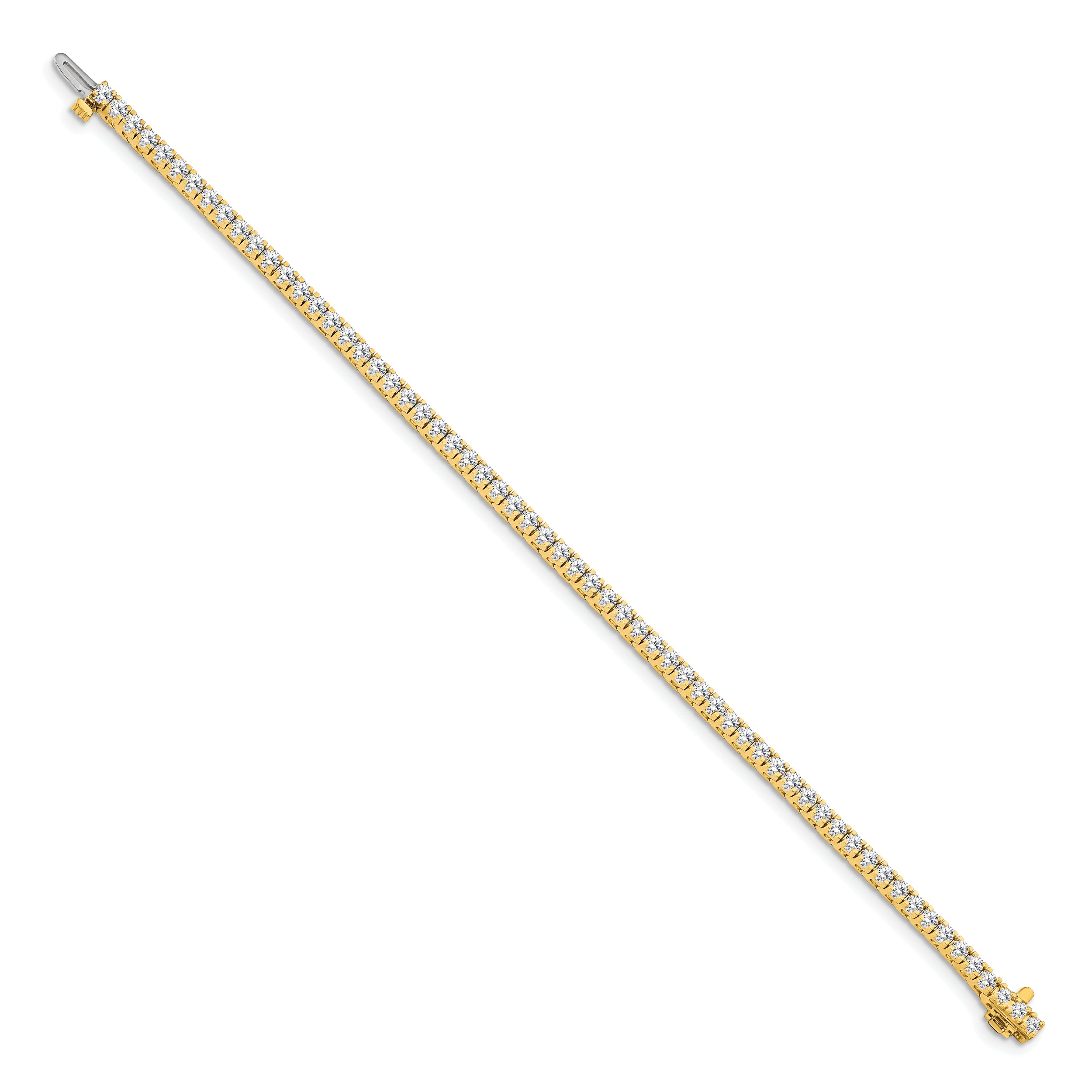 14K Yellow Gold True Origin 2 1/6 Carat Lab Grown Diamond Vs D E F Tennis Bracelet