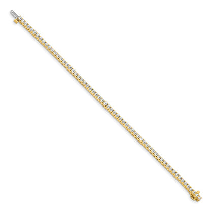 14k Yellow Gold 2 1/6 Ct. Lab Grown Diamond VS/SI+ G+ Round Tennis Bracelet