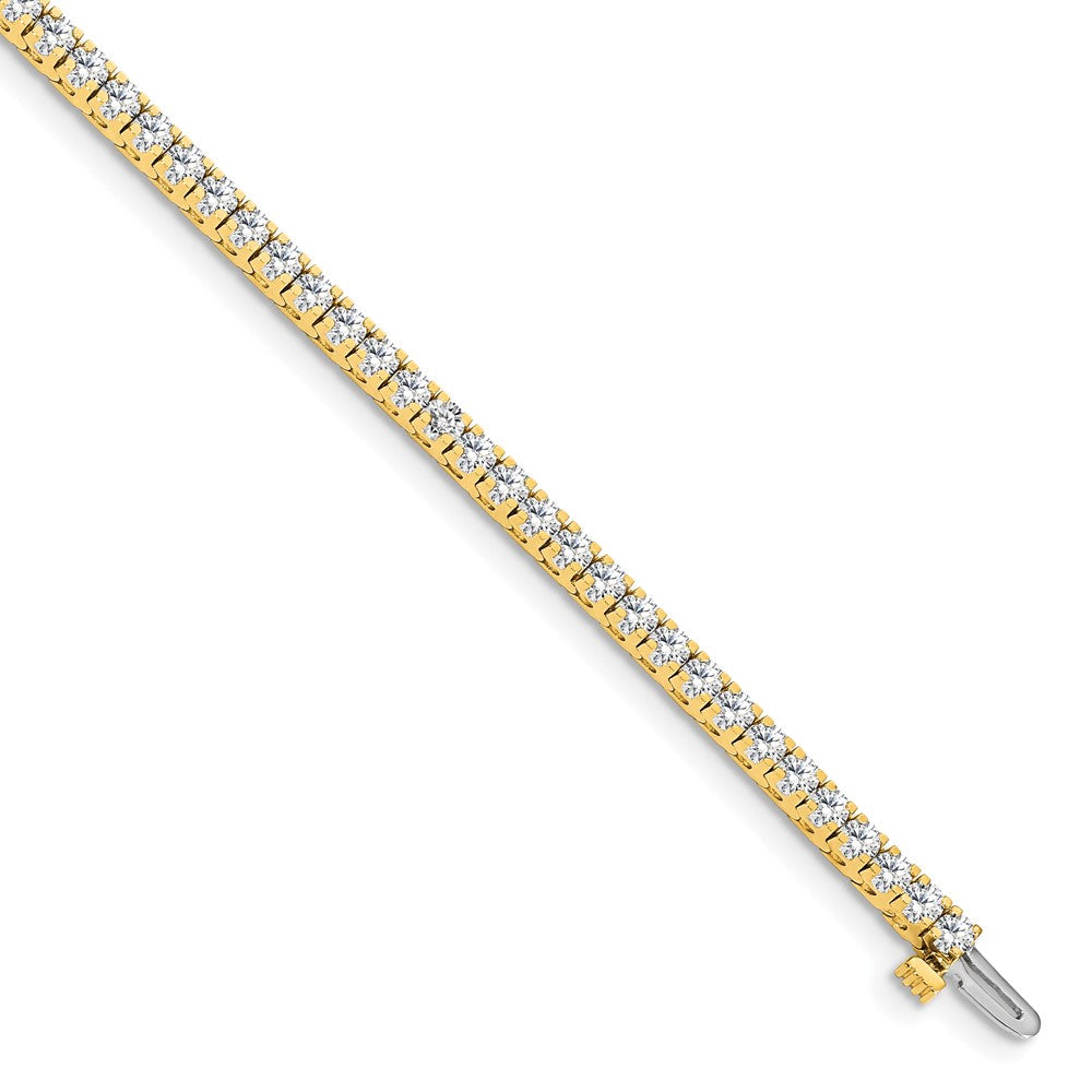 14K Yellow Gold Complete 2.17 Carat Round Aa Diamond 4 Prong 7 Inch Tennis Bracelet