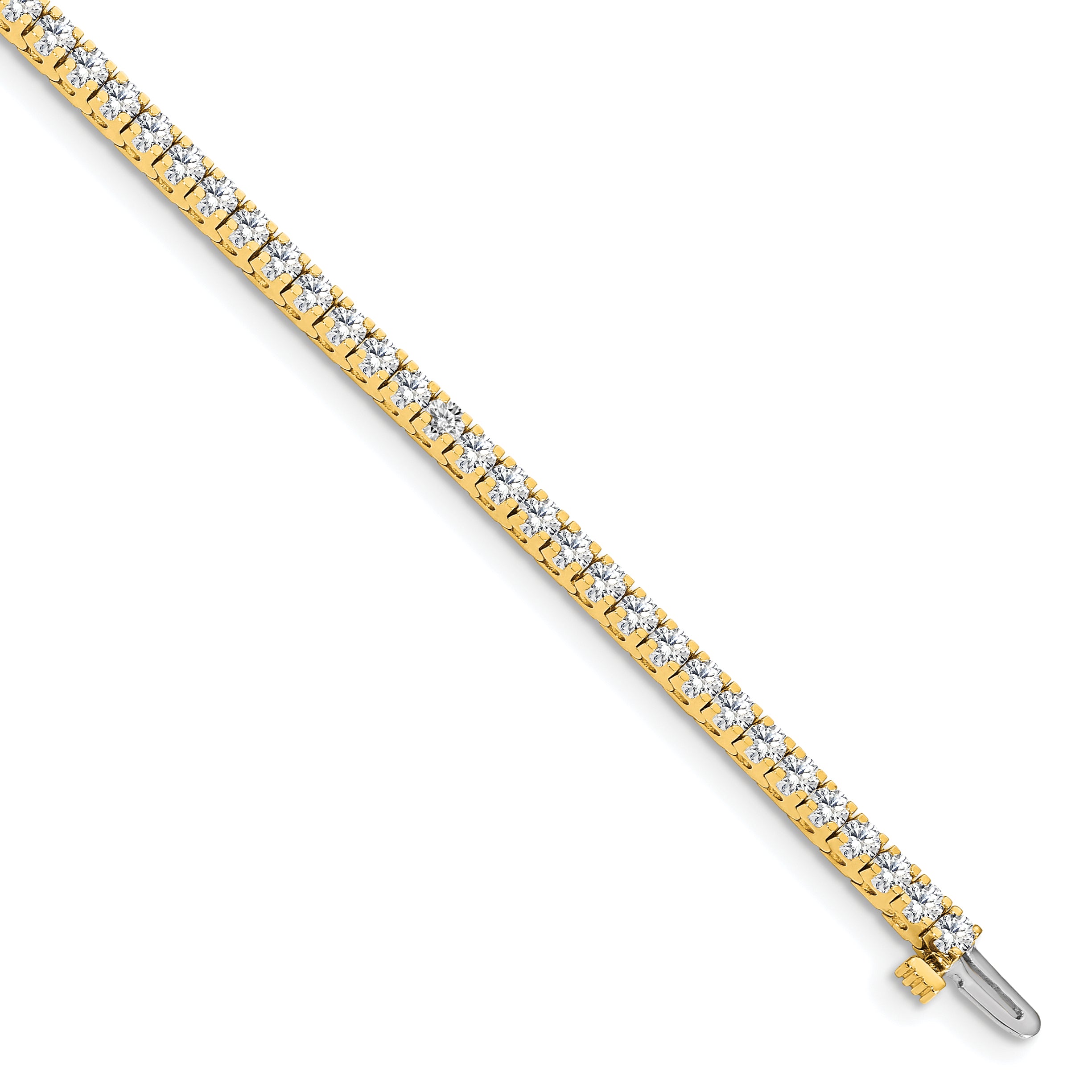 14K Yellow Gold True Origin 2 1/6 Carat Lab Grown Diamond Vs D E F Tennis Bracelet