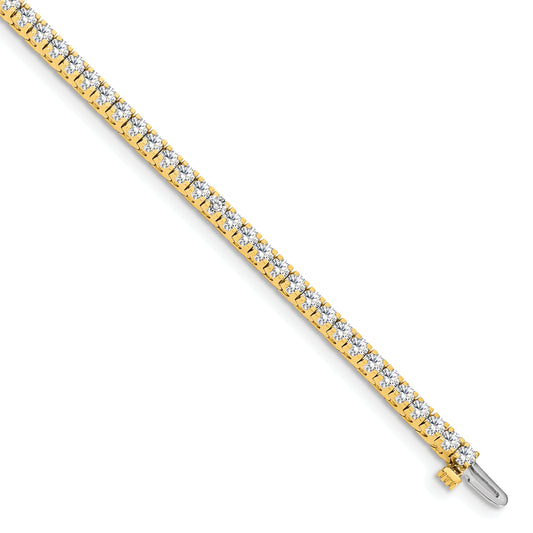 14K Yellow Gold True Origin 2 1/6 Carat Lab Grown Diamond Vs D E F Tennis Bracelet