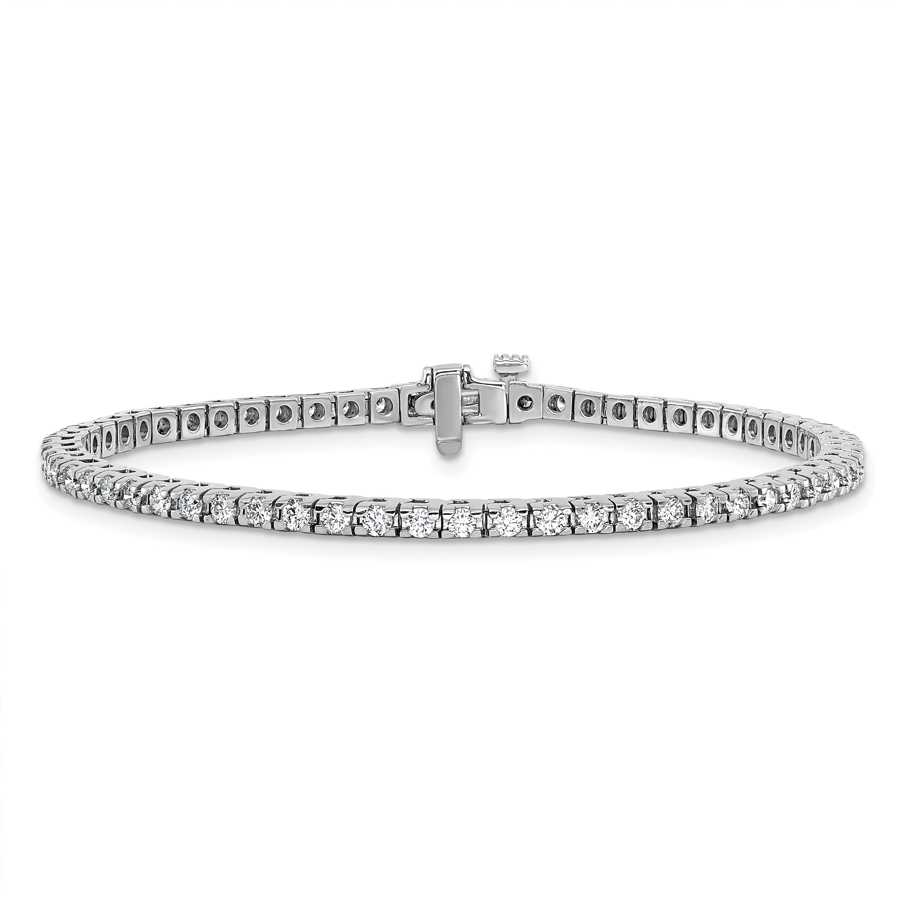 14K White Gold True Origin 2 1/6 Carat Lab Grown Diamond Vs D E F Tennis Bracelet