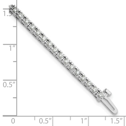 14K White Gold Complete 2.17 Carat Round A Diamond 4 Prong 7 Inch Tennis Bracelet