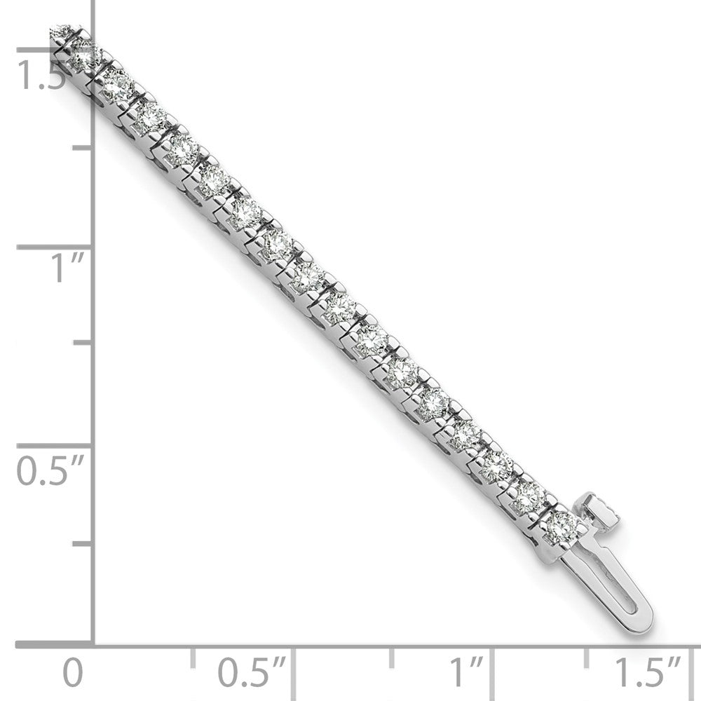 14K White Gold Complete 2.17 Carat Round Aa Diamond 4 Prong 7 Inch Tennis Bracelet