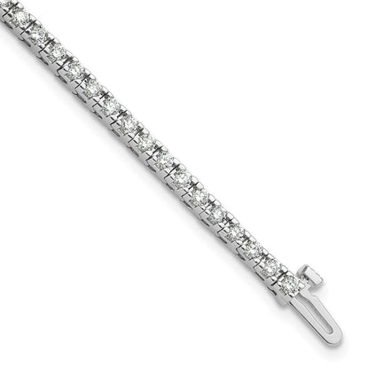 14K White Gold Complete 2.17 Carat Round Aaa Diamond 4 Prong 7 Inch Tennis Bracelet