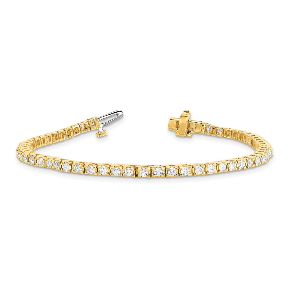 14K Yellow Gold True Origin 2 1/5 Carat Lab Grown Diamond Vs D E F Tennis Bracelet