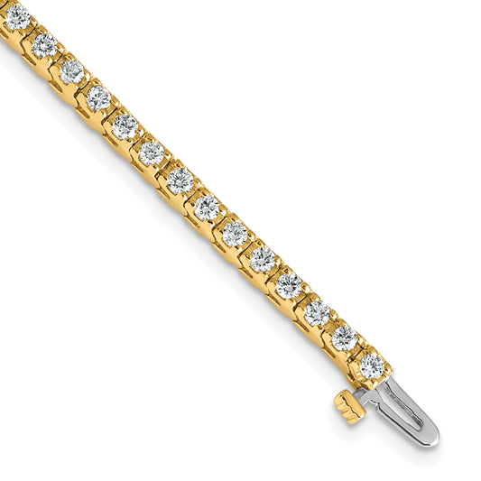 14K Yellow Gold True Origin 2 1/5 Carat Lab Grown Diamond Vs D E F Tennis Bracelet