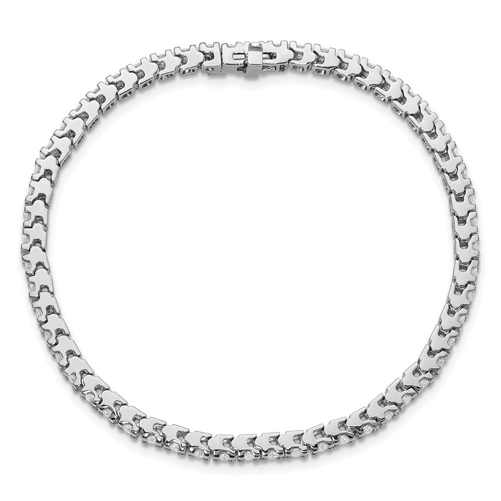 14K White Gold Complete 2.18 Carat Round Aa Diamond 4 Prong 7 Inch Tennis Bracelet