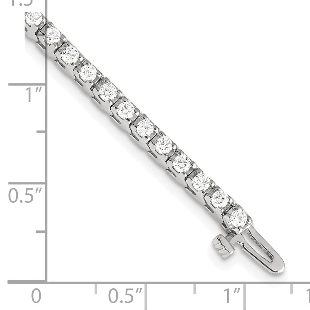 14K White Gold Complete 2.18 Carat Round Aaa Diamond 4 Prong 7 Inch Tennis Bracelet