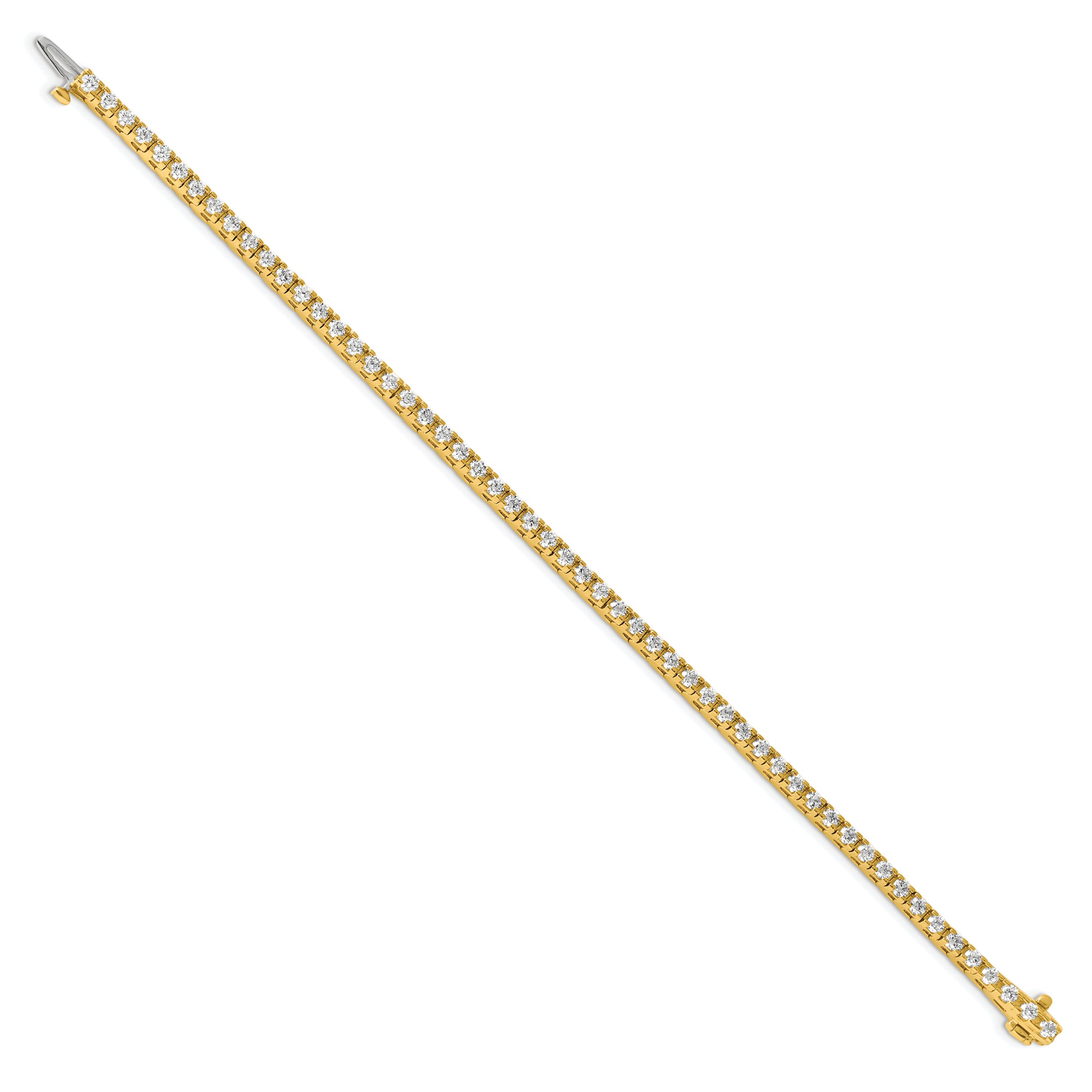 14k Yellow Gold 2 7/8 Ct. Lab Grown Diamond VS/SI+ G+ Round Tennis Bracelet